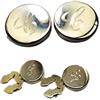 Salumificio Artigianale Gombitelli 1 COPPIA COPRIBOTTONI 18 MM, PERSONALIZZATI 1 INIZIALE PER COPRIBOTTONE, SCEGLI COLORE ORO, ARGENTO ETC, COPRI BOTTONI PER CAMICIA O POLSINI UNISEX BIJOUX UOMO IN OMAGGIO PORTACHIAVI
