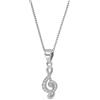 amorili Collana Chiave di Sol Donna in Argento 925 con Zirconi | Ciondolo Musicale Elegante e Luminoso | Gioiello Raffinato per Amanti della Musica e del Violino cll1809