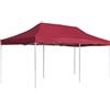 vidaXL Gazebo Pieghevole Classico Elegante Impermeabile Tenda Party Eventi Tendone da Giardino in Lega Alluminio Tessuto Oxfort PVC 4,5x3 m Rosso Vino