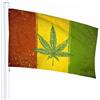 Lawenp Bandiera Bandiera Decor 3x5 Ft Rasta Giamaica Ganja Foglia d'acero Fogliame botanico vintage Pennello Simbolo Poliestere Motivo stampato Decorazioni per esterni per case e giardini