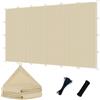 POYEE Telo Ombreggiante 90% con Anelli a D 3,6 x 6,1 m Beige