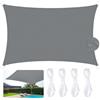 JUQG Vela Parasole Impermeabile Dell'ombrellone 3x5m, Tessuto Oxford 420D Vela Ombreggiante, Resistente ai Raggi UV 95%, Vela Ombreggiante per Piscina, Giardino, Terrazza, Parco, Campeggio - Grigio