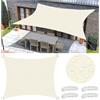 FlySoul Vela Ombreggiante Impermeabile Tenda da Sole per Esterno Vele Ombreggianti Quadrata Telo Parasole con Fune e Anello D Protezione UV Tenda a Vela per Giardino Balcone Terrazza 1x1M