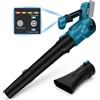 DriSubt Soffiatore senza fili per batteria Makita da 18 V, soffiatore elettrico con motore brushless, 3 velocità regolabili fino a 52 m/s, soffiatore manuale per la cura del prato, giardino e