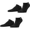 Burlington Everyday Sneaker Multipack M Sn cotone bassi tinta unita confezione di 2 paia, Calzini corti Uomo, Nero Black 3000, 40-46