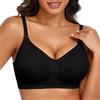 Niwicee Reggiseno Donna Comodo e Invisibile Senza Cuciture e Senza Ferretto con Spalline Removibili e Tessuto Ultra Elasticizzato Reggiseno Comodo (Nero, S)