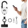 MoKo Laccetto Antifurto per Telefono con Cavo in Acciaio, Retrattile e Bloccabile, Cinturino Anti Caduta con Tether Tab in Metallo 360°, Portachiavi per Outdoor Trekking Pesca Ciclismo, Bianco