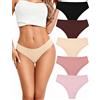 Briyat Perizoma Donna Mutande Brasiliana Senza Cuciture Slip Brasiliana Tanga Donna Cotone Sexy Invisibili Slip Pacco da 5 Multipack-5confezione M