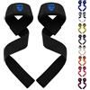 WFX Cinghie per sollevamento pesi, supporto da polso imbottito in neoprene, palestra, allenamento incrociato, per sollevamento pesi, fitness, bodybuilding, presa stacco da uomo e donna (nero)