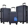 Shavont Valigia Grande Rigida in ABS, Trolley Leggero con 4 Ruote Doppie 360° Silenziose, Serratura Integrata, Valigia da Viaggio 76x50x29 cm (76 cm, Bianco Crema)