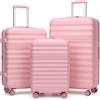 KONO Valigia Bagaglio a Mano Trolley Grande Valige L Rigida Grandi Viaggio ABS+PC Hardshell Leggero con 4 Ruote e TSA Lucchetto, Grigio/Marrone