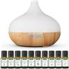 WiliThghe Set di Diffusore di Aromi per Oli Essenziali 500 ml con Telecomando, 14 Colori LED e 4 Impostazioni del Timer - Ideale per Rilassamento, Benessere e Aromaterapia