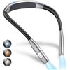 Gritin Collo Lampada Luce da Lettura Ricaricabile, LED Luce per Lettura Libri, 3 Temperature di Colore, Design Ergonomico Intorno al Collo Comodo e Flessibileper Studio,Viaggi, Lavoro a Maglia