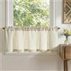 TOPICK Tende moderne per soggiorno, beige, set da 1 tendine da cucina, effetto lino, corte, altezza 40 x 125 cm, per finestre della cucina, stile rustico