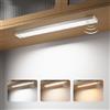 OUILA Luce Armadio LED Con Sensore, 23CM Sottopensile Cucina 3 Modalità di Colore, 1000 mAh Ricaricabile USB, Lampada Notturna per Cucina Scale Guardaroba