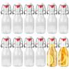 Nuangoo Set da 12 Bottiglie in Vetro da 100ml con Tappo Ermetico,Bottiglie Vetro,Bottiglie Riutilizzabili Bottiglie Vuote per Birra, Olio, Succhi, Soda (100ML)