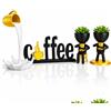 Generico Decorazione Caffè Moderna da Tavolo per Coffee Corner e Cucina, Soprammobile Design Premium con Figure Decorative e Scritta Coffee, Accessorio Elegante, Idea Regalo Set 4 Pezzi