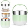 DUBUOZA Portapranzo Termico per Alimenti 1200ml Contenitore Termico per Alimenti Caldi con Cucchiaio Pieghevole per Conservare Porridge,Zuppa,Frutta,Yogurt e Pranzi (Verde)