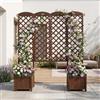 Jacklin F Vaso rialzato in abete impermeabile con traliccio per rampicanti 160x40,6x183 cm | Vaso da giardino schermo visivo con drenaggio | Modulare per piante rampicanti marrone scuro(Confezione da 2 pezzi)