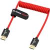 Alvin's Cables Full HDMI 8K 2.1 ad Alta Velocità Cavo a Spirale Intrecciato per Atomos Ninja V, Portkeys BM5, per Feelworld monitor, per Canon C300, Z CAM E2, per Sony FS5 | FS7| A7S3 Telecamere
