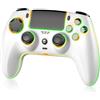 JORREP Controller wireless per PS5/Pro/Steam Deck/PC/MAC/iOS,gamepad con illuminazione RGB/doppia vibrazione/turbo/sensore di movimento/programmabile/collegamento auricolare/1500mAh di batteria (C)