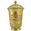 artigianatodaloise Vaso urna in Ottone con Coperchio Porta Oggetti gioie portaoggetti portagioie 19x10 cm