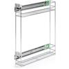 ATM Carrello portabottiglie estraibile per mobile di cucina, Montaggio laterale, Modulo 15 cm - cargo con chiusura morbida sinistro estrazione totale regolazione 3D - Cromo Lucido