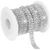PATIKIL 6 Iarde Catena di Strass per Abbigliamento Ornamento Argento/Bianco | 3 File Cristalli Chiusi Catena Lucente Cucitura Bordo Striscia, Artigianato, Decorazione Costume Fai Da Te