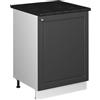 Vicco Mobiletto base cucina Fame-Line, Oro-antracite rustico/Bianco, 60 cm 1 anta con piano di lavoro