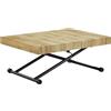 Vente-unique - Tavolo allungabile e sollevabile 2 in 1 MDF e Acciaio le e Nero - MORIALA