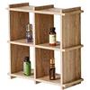 Gicos Scaffale bacheca libreria Porta Oggetti in Legno Colore Rovere 4 Ripiani 35 * 13 * 35 cm DOU-782503