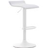 CLP Sgabello Bar Dyn V2 in Similpelle I Sedia Sgabello Bancone Altezza Regolabile 55-76 CM I Sgabello Girevole 360°, Colore:Bianco, Colore del Telaio:Bianco