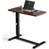 Warmiehomy Comodino overbed con ruote, altezza regolabile 67-91 cm, tavolino per laptop per letto e divano, tavolino da ospedale grande scrivania per casa, ufficio, camera da letto, soggiorno, nero +