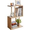 Aibiju Tavolino Laterale a forma di S a 3 Livelli per Piccoli Spazi, Tavolino da Divano, Portariviste per Divano, Ripiano da Soggiorno per Camere da Letto, Soggiorni, Studio, Rovere YD-ST003R