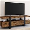 IDMarket - Porta TV PHOENIX 140 cm con legno effetto invecchiato e cassetti neri