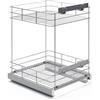 ATM Carrello portabottiglie estraibile per mobile di cucina, Montaggio laterale, Modulo 50 cm - cargo Soft-Close estrazione totale regolazione 3D frontale - Argento Opaco
