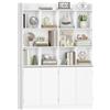 Hzuaneri 180 cm Libreria, con 10 Ripiani Aperti, 2 Armadi Chiusi con Ante, Grande Libreria, Scaffale Aperto, Adatto per Soggiorno, Ufficio, Camera da Letto, 30 x 120 x 180 cm, Bianco BC46503X