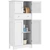 HOMCOM Armadio da cucina a buffet in stile moderno con armadietti, ripiani regolabili, cassetto, per sala da pranzo, soggiorno, 60 x 30 x 128 cm, bianco