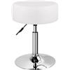 WKWKER Sgabello da Trucco Regolabile per Stanza del Trucco, Sgabello Girevole Piccolo Ottomano Rotondo per Soggiorno, Sedia da Trucco per Camera da Letto SPA Salon Studio (Nero)