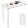 TkkMivcOC L-Shape - Tavolo pieghevole da parete con 2 gambe del tavolo, max. 60 kg, montaggio a parete, per cucina, camera da letto, soggiorno, ufficio, veranda, 75 x 40 x 74 cm, colore: Bianco