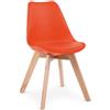 buybuy Kit Sedie GENOVA in PP con piedi in legno di faggio e metallo KITGEN001 (4, Arancione, 45x53x84)
