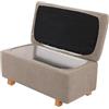 WYLEBER Copri Pouf Contenitore Elasticizzati,Copri Pouf Contenitore Rettangolare 2 Pezzi,Fondo Elastico Antiscivolo,Protezioni per Mobili in Tessuto Morbido(Khaki,L)