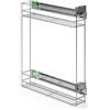 ATM Carrello portabottiglie estraibile per mobile di cucina, Montaggio laterale, Modulo 15 cm - cargo con chiusura morbida destro estrazione totale regolazione 3D - Argento Opaco
