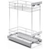 ATM Carrello portabottiglie estraibile per mobile di cucina, Montaggio laterale, Modulo 30 cm - cargo Soft-Close estrazione totale regolazione 3D frontale - Cromo Lucido
