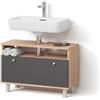 Livinity Mobile sotto lavabo Fucino, Rovere dorato/antracite, 80.2 x 54 cm con cassetto
