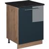 Vicco Mobiletto base cucina Fame-Line Blu scuro lucido/Rovere dorato 60 cm