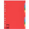 Esselte Divisori per Raccoglitori con 12 Tasti, Formato A4, Rosso/Multicolore, Cartoncino Robusto Riciclato, 100202