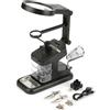 Zohisin Workstation per saldatore elettrico con lente d'ingrandimento 3X 4.5X 25X 10 luci Clip rotanti a 360 gradi Base stabile e custodie per attrezzi per riparazione di circuiti (Nera)