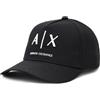 Armani Exchange Berretto da Baseball con Logo Stampato 3D, Nero, Taglia Unica