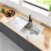 evineo m40 lavello da cucina, EV2014, m40 acciaio inox satinato lucido [Lavelli da Cucina > per Base Sottolavello a partire da 60 cm]